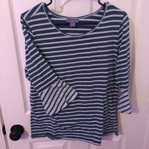 Blue Striped Bell sleeve Shirt
